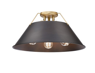 Golden - 3306-3FM BCB-RBZ - Three Light Flush Mount - Orwell - Brushed Champagne Brass