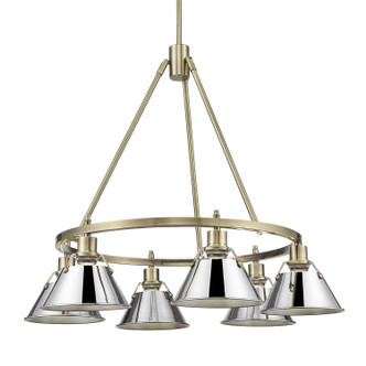 Golden - 3306-6 AB-CH - Six Light Chandelier - Orwell - Aged Brass