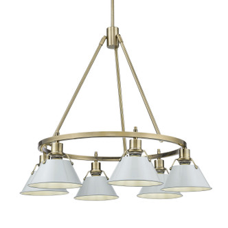 Golden - 3306-6 AB-DB - Six Light Chandelier - Orwell - Aged Brass