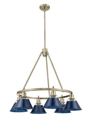 Orwell Six Light Chandelier (3306-6 AB-NVY)