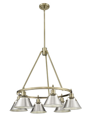 Orwell Six Light Chandelier (3306-6 AB-PW)