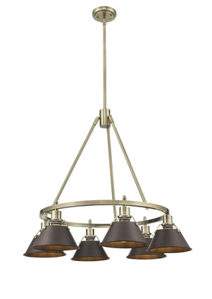 Orwell Six Light Chandelier (3306-6 AB-RBZ)