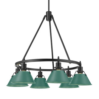 Golden - 3306-6 BLK-GN - Six Light Chandelier - Orwell - Matte Black