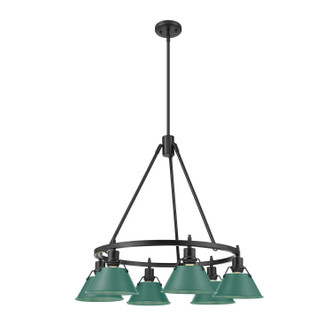 Orwell Six Light Chandelier (3306-6 BLK-GN)