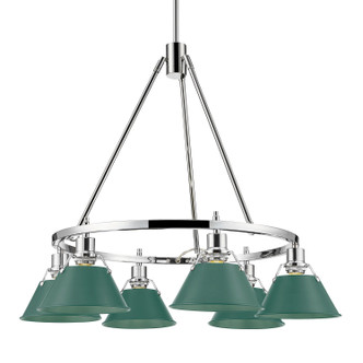 Golden - 3306-6 CH-GN - Six Light Chandelier - Orwell - Chrome