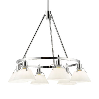 Golden - 3306-6 CH-OP - Six Light Chandelier - Orwell - Chrome