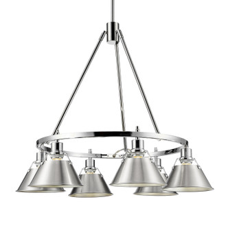 Golden - 3306-6 CH-PW - Six Light Chandelier - Orwell - Chrome