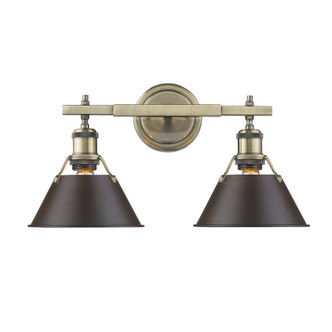 Golden - 3306-BA2 AB-RBZ - Two Light Bath Vanity - Orwell - Aged Brass