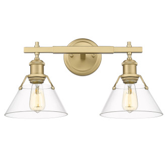 Golden - 3306-BA2 BCB-CLR - Two Light Bath Vanity - Orwell - Brushed Champagne Brass