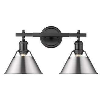 Golden - 3306-BA2 BLK-PW - Two Light Bath Vanity - Orwell - Matte Black