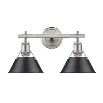 Golden - 3306-BA2 PW-BLK - Two Light Bath Vanity - Orwell - Pewter