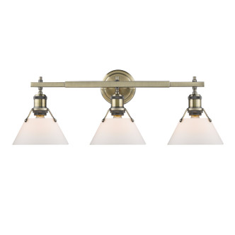 Golden - 3306-BA3 AB-OP - Three Light Bath Vanity - Orwell - Aged Brass