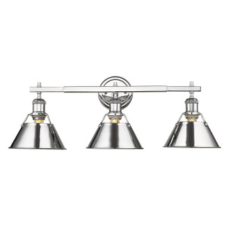 Golden - 3306-BA3 CH-CH - Three Light Bath Vanity - Orwell - Chrome