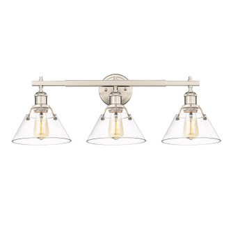 Golden - 3306-BA3 PW-CLR - Three Light Bath Vanity - Orwell - Pewter