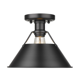 Golden - 3306-FM BLK-BLK - One Light Flush Mount - Orwell - Matte Black