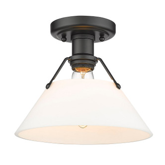 Golden - 3306-FM BLK-OP - One Light Flush Mount - Orwell - Matte Black