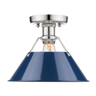 Golden - 3306-FM CH-NVY - One Light Flush Mount - Orwell - Chrome