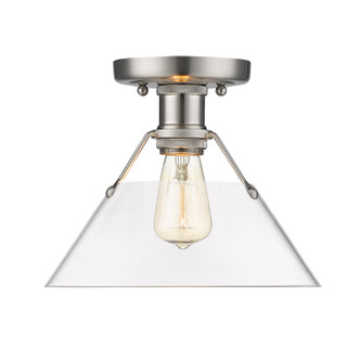 Golden - 3306-FM PW-CLR - One Light Flush Mount - Orwell - Pewter