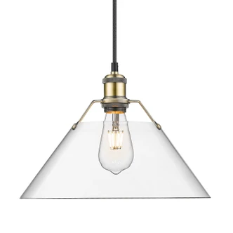 Orwell One Light Pendant (3306-L AB-CLR)