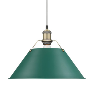 Golden - 3306-L AB-GN - One Light Pendant - Orwell - Aged Brass