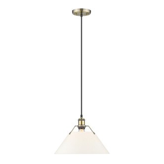 Golden - 3306-L AB-OP - One Light Pendant - Orwell - Aged Brass