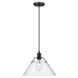 Golden - 3306-L BLK-CLR - One Light Pendant - Orwell - Matte Black