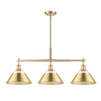 Golden - 3306-LP BCB-BCB - Three Light Linear Pendant - Orwell - Brushed Champagne Brass
