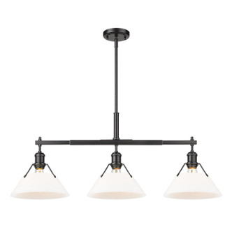 Golden - 3306-LP BLK-OP - Three Light Linear Pendant - Orwell - Matte Black