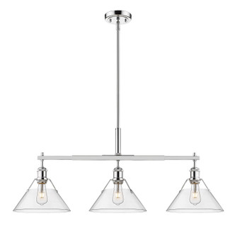 Golden - 3306-LP CH-CLR - Three Light Linear Pendant - Orwell - Chrome