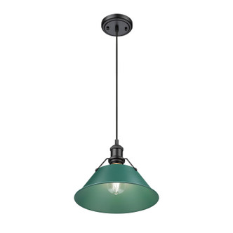 Orwell One Light Pendant (3306-M BLK-GN)