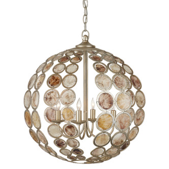 Currey and Company - 9000-0935 - Four Light Chandelier - Tartufo Collection - Contemporary Silver Leaf/Natural