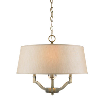 Golden - 3500-SF AB-PMT - Three Light Semi-Flush Mount - Waverly - Aged Brass