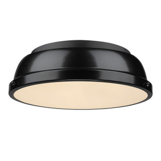 Golden - 3602-14 BLK-BK - Two Light Flush Mount - Duncan - Matte Black