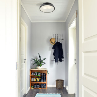 Duncan Two Light Flush Mount (3602-14 BLK-BLK)