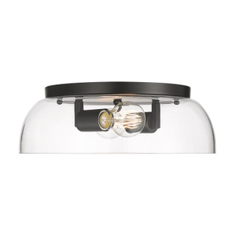 Duncan Two Light Flush Mount (3602-14 BLK-CLR)