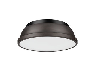 Golden - 3602-14 BLK-RBZ - Two Light Flush Mount - Duncan - Matte Black