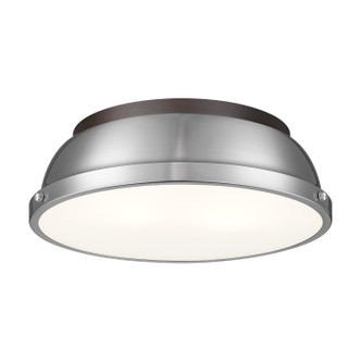 Golden - 3602-14 RBZ-PW - Two Light Flush Mount - Duncan - Rubbed Bronze