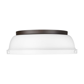 Duncan Two Light Flush Mount (3602-14 RBZ-WHT)