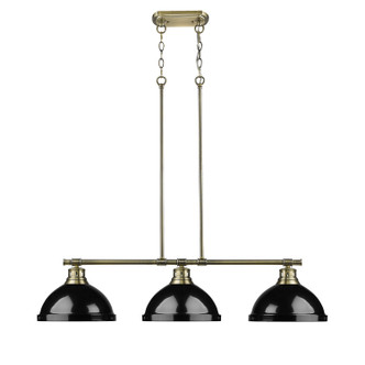 Duncan Three Light Linear Pendant (3602-3LP AB-BK)