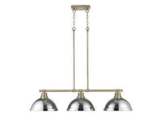 Golden - 3602-3LP AB-CH - Three Light Linear Pendant - Duncan - Aged Brass