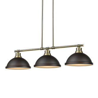 Duncan Three Light Linear Pendant (3602-3LP AB-RBZ)