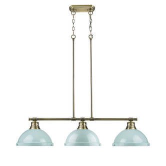 Golden - 3602-3LP AB-SF - Three Light Linear Pendant - Duncan - Aged Brass