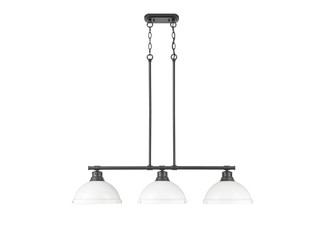 Golden - 3602-3LP BLK-WHT - Three Light Linear Pendant - Duncan - Matte Black