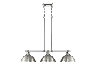 Golden - 3602-3LP CH-PW - Three Light Linear Pendant - Duncan - Chrome