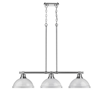 Golden - 3602-3LP CH-WH - Three Light Linear Pendant - Duncan - Chrome