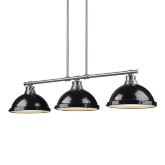 Duncan Three Light Linear Pendant (3602-3LP PW-BK)
