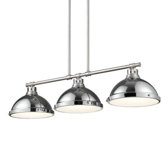 Golden - 3602-3LP PW-CH - Three Light Linear Pendant - Duncan - Pewter