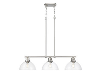 Golden - 3602-3LP PW-CLR - Three Light Linear Pendant - Duncan - Pewter