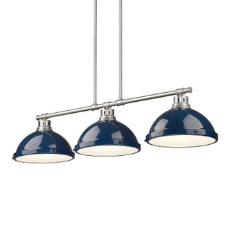 Golden - 3602-3LP PW-NVY - Three Light Linear Pendant - Duncan - Pewter