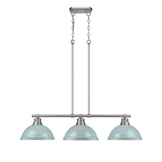 Golden - 3602-3LP PW-SF - Three Light Linear Pendant - Duncan - Pewter